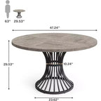 Tavolo da pranzo rotondo Lantine per 4-6 persone, tavolo da cucina stile fattoria da 120 cm, tavolo da pranzo industriale per cucina, sala da pranzo, soggiorno
