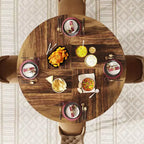 Tavolo da pranzo rotondo Lantine per 4-6 persone, tavolo da cucina stile fattoria da 120 cm, tavolo da pranzo industriale per cucina, sala da pranzo, soggiorno