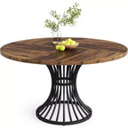 Tavolo da pranzo rotondo Lantine per 4-6 persone, tavolo da cucina stile fattoria da 120 cm, tavolo da pranzo industriale per cucina, sala da pranzo, soggiorno