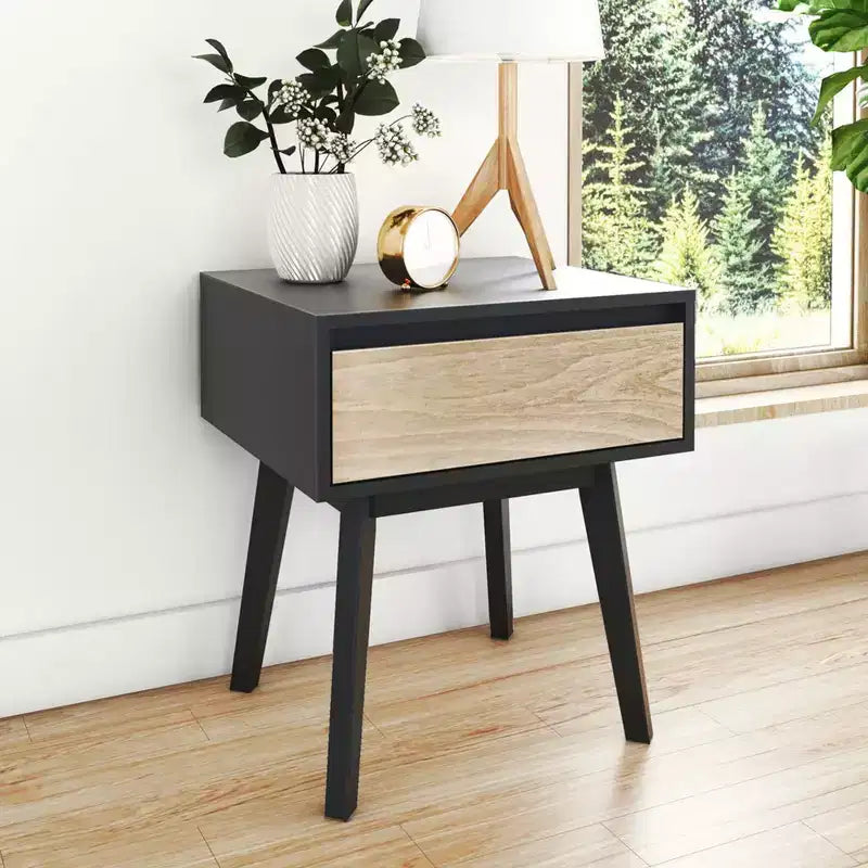 Comodino scandinavo a 1 cassetto (confezione da 2)