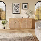Madia Moderna Credenza 160 cm Mobile Contenitore Grande con Maniglia Dorata, Mobile Buffet Bar Caffè per Ufficio Domestico