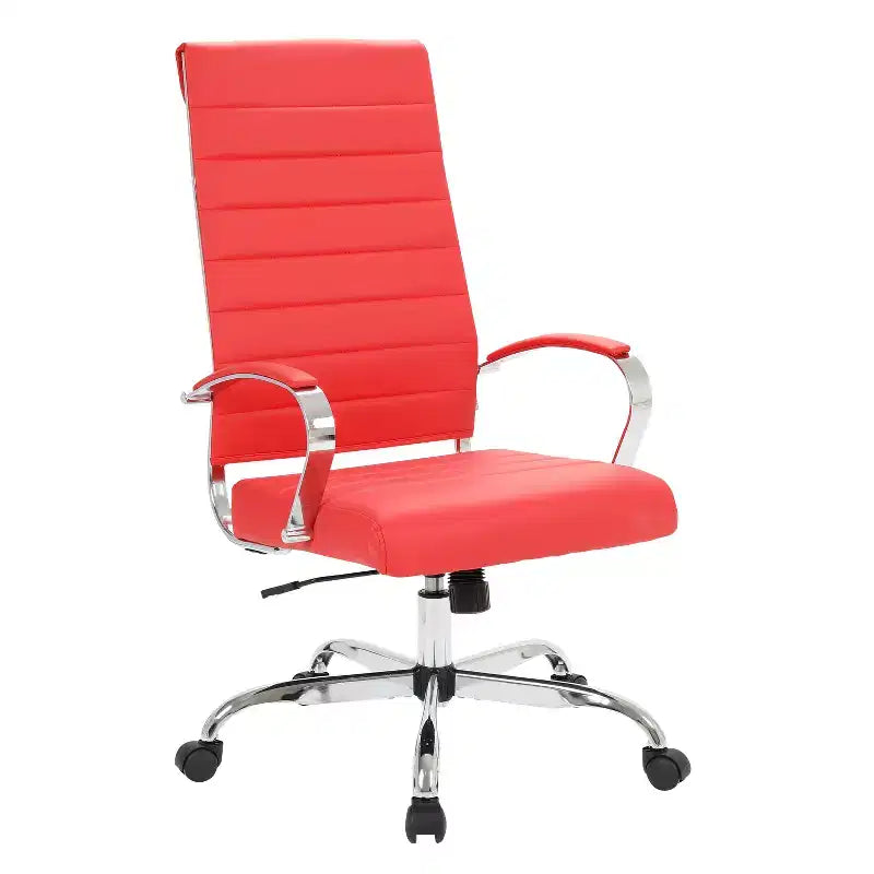 HomeStock 46 in.H Adjustable Height Brown Faux Leather Seat Material with Casters/Wheels Office Chairs