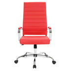 Sedia da ufficio in similpelle marrone con ruote, altezza regolabile, 116,8 cm (46") H