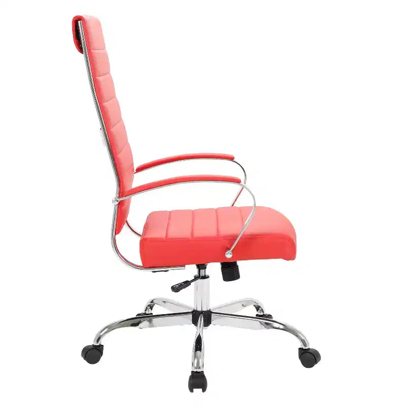 Sedia da ufficio in similpelle marrone con ruote, altezza regolabile, 116,8 cm (46") H