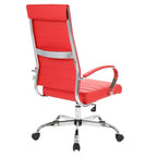 Sedia da ufficio in similpelle marrone con ruote, altezza regolabile, 116,8 cm (46") H