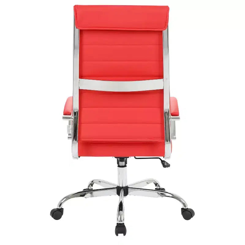 Sedia da ufficio in similpelle marrone con ruote, altezza regolabile, 116,8 cm (46") H