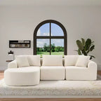 PexFix 104 Oversized Modular Sectional Sofa with L-Shape Chaise Modern Upholstered Cloud Couches with Throw Pillows for Living Room Bedroom Beige