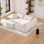 Divano componibile di grandi dimensioni a L da 104 pollici con chaise longue, moderno divano "Cloud" imbottito con cuscini decorativi per soggiorno camera da letto beige
