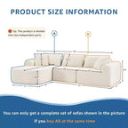 Divano componibile di grandi dimensioni a L da 104 pollici con chaise longue, moderno divano "Cloud" imbottito con cuscini decorativi per soggiorno camera da letto beige