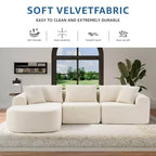 Divano componibile di grandi dimensioni a L da 104 pollici con chaise longue, moderno divano "Cloud" imbottito con cuscini decorativi per soggiorno camera da letto beige