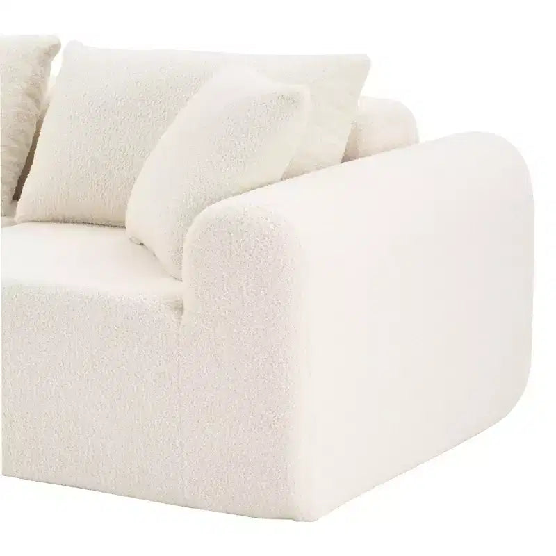 Divano componibile di grandi dimensioni a L da 104 pollici con chaise longue, moderno divano "Cloud" imbottito con cuscini decorativi per soggiorno camera da letto beige