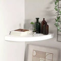 Corner Shelf High gloss white Honeycomb MDF, metal 13.8x13.8x1.5 in