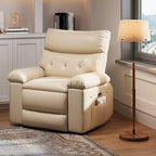 Poltrona Reclinabile Elettrica - Calore e Massaggio, Recliner Elettrico Regolabile Ergonomico in Pelle PU, Divano Singolo Imbottito, Poltrona Relax per Soggiorno