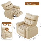Poltrona Reclinabile Elettrica - Calore e Massaggio, Recliner Elettrico Regolabile Ergonomico in Pelle PU, Divano Singolo Imbottito, Poltrona Relax per Soggiorno