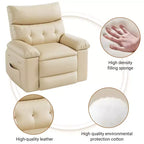 Poltrona Reclinabile Elettrica - Calore e Massaggio, Recliner Elettrico Regolabile Ergonomico in Pelle PU, Divano Singolo Imbottito, Poltrona Relax per Soggiorno
