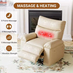 Poltrona Reclinabile Elettrica - Calore e Massaggio, Recliner Elettrico Regolabile Ergonomico in Pelle PU, Divano Singolo Imbottito, Poltrona Relax per Soggiorno