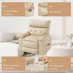Poltrona Reclinabile Elettrica - Calore e Massaggio, Recliner Elettrico Regolabile Ergonomico in Pelle PU, Divano Singolo Imbottito, Poltrona Relax per Soggiorno