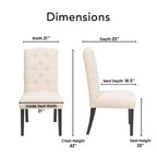 Confezione da 2 sedie da pranzo trapuntate Provence, beige