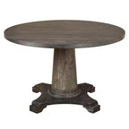 Set da pranzo Ariana tradizionale 5 pezzi con piedistallo, sedie imbottite, legno di gomma, tavolo con piedistallo