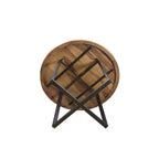 Tavolo da pranzo rotondo Blossom 48" in legno di sheesham marrone, fatto a mano, per 4-6 persone
