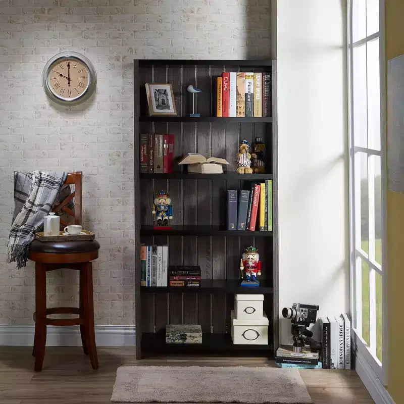 Libreria Kehoe Transizionale da 72" con 5 Ripiani e Dettagli in Metallo