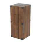 Set da 5 Tavolini con Piedistallo in Legno Stile Fattoria Marroni, Mobili d'Accento per Interni, Nessun Montaggio Richiesto