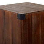 Set da 5 Tavolini con Piedistallo in Legno Stile Fattoria Marroni, Mobili d'Accento per Interni, Nessun Montaggio Richiesto