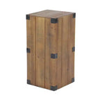 Set da 5 Tavolini con Piedistallo in Legno Stile Fattoria Marroni, Mobili d'Accento per Interni, Nessun Montaggio Richiesto