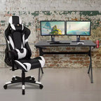 Scrivania da gaming con portabicchieri/gancio per cuffie e sedia reclinabile