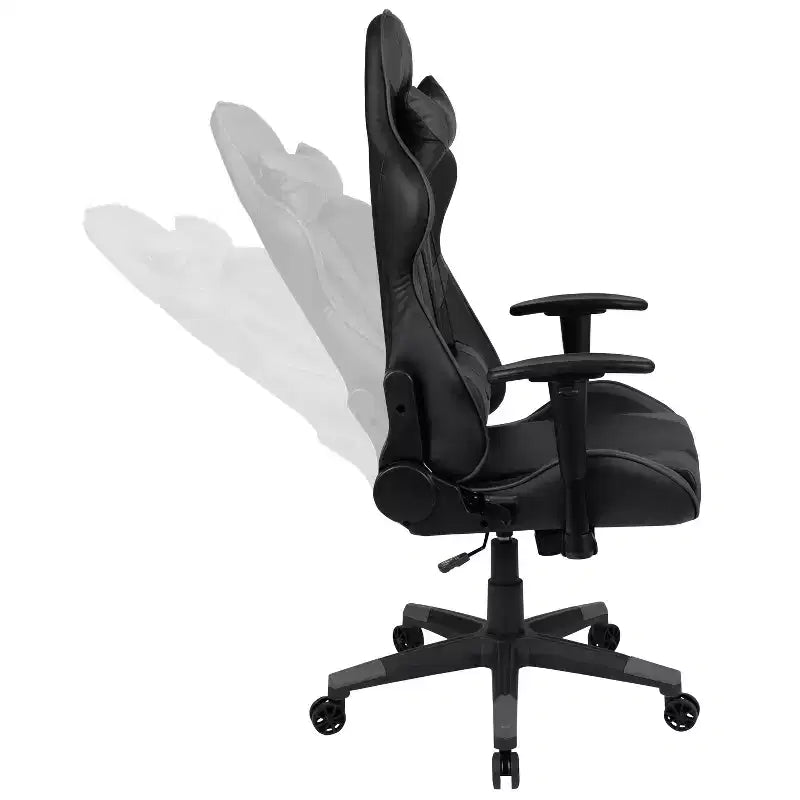 Scrivania da gaming con portabicchieri/gancio per cuffie e sedia reclinabile
