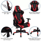 Scrivania da gaming con portabicchieri/gancio per cuffie e sedia reclinabile