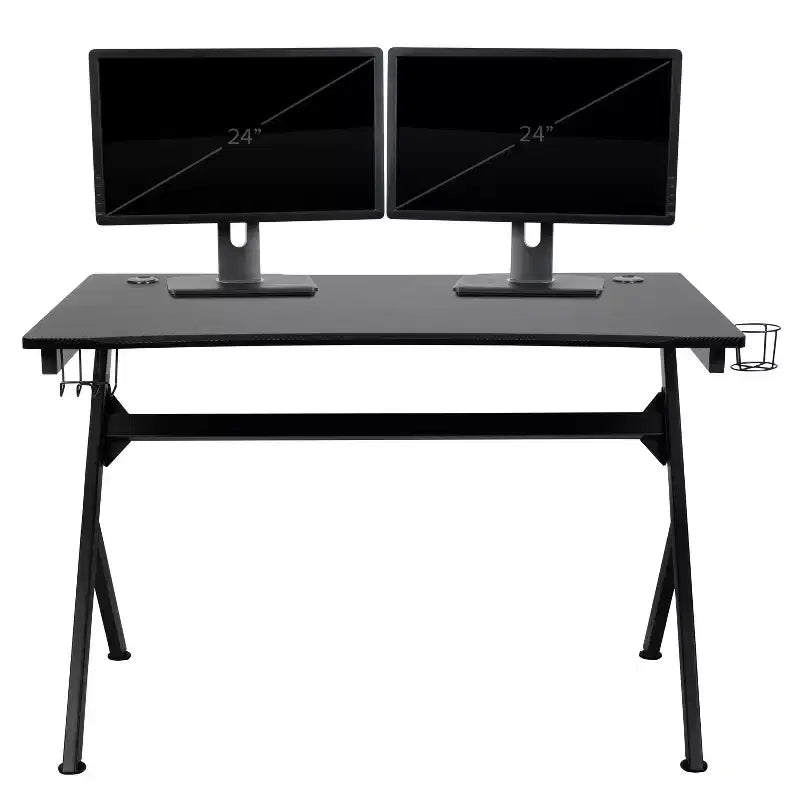 Scrivania da gaming con portabicchieri/gancio per cuffie e sedia reclinabile
