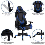 Scrivania da gaming con portabicchieri/gancio per cuffie e sedia reclinabile