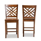 Set di 2 sgabelli da bancone Caron Wood