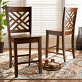Set di 2 sgabelli da bancone Caron Wood