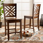 Set di 2 sgabelli da bancone Caron Wood