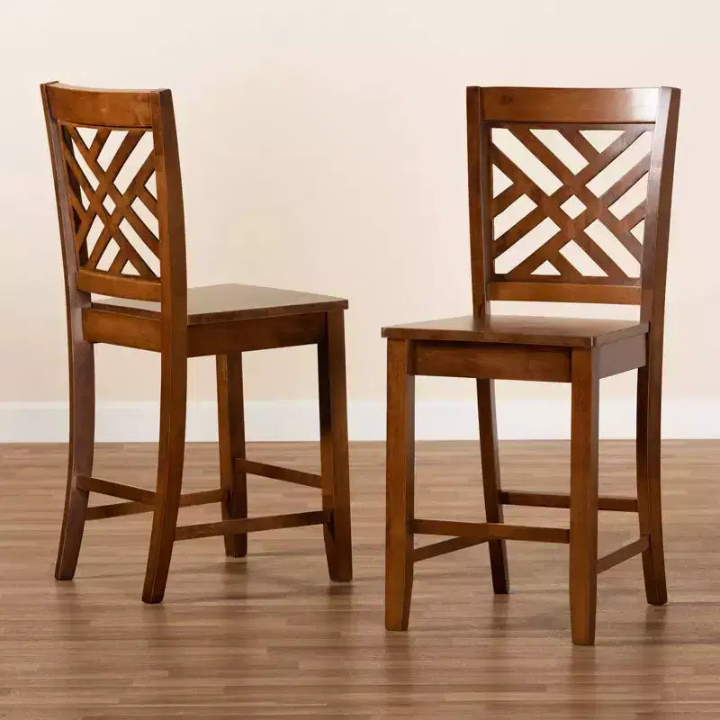 Set di 2 sgabelli da bancone Caron Wood