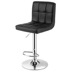 Set di 2 sedie da bar girevoli regolabili in pelle PU con schienale completo, nero