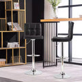 Set di 2 sedie da bar girevoli regolabili in pelle PU con schienale completo, nero