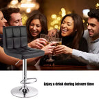 Set di 2 sedie da bar girevoli regolabili in pelle PU con schienale completo, nero