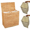 BirdRock Home Water Hyacinth Laundry Hamper Divided